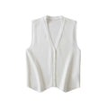 Chaleco de punto con cuello en V a rayas  primavera verano