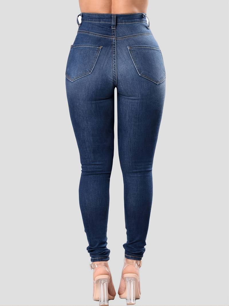 Jeans Ajustados Desgastados