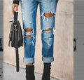 Jeans Rectos Rasgados