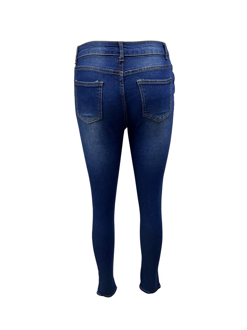 Jeans Ajustados Desgastados