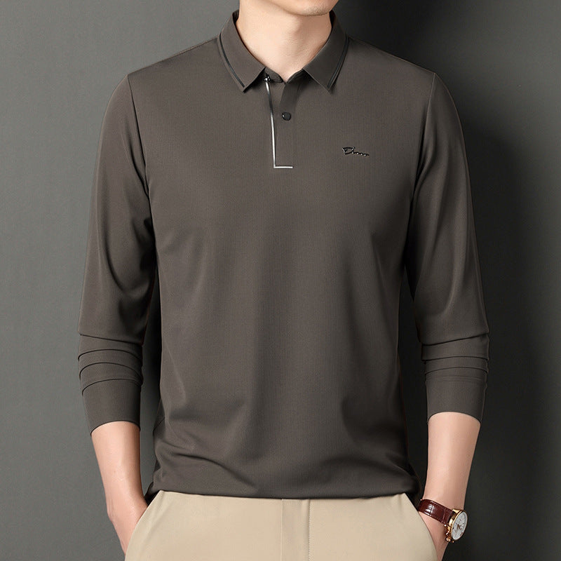 Lightweight long-sleeved polo shirt