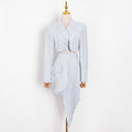 Beveled Pleated Skirt Suit