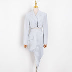 Beveled Pleated Skirt Suit
