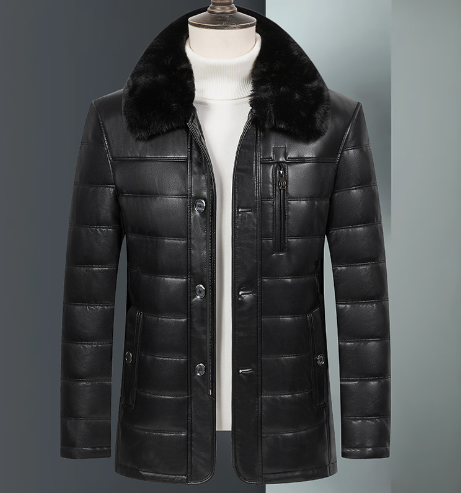 Chaqueta de Invierno con Cuello de Piel de Zorro