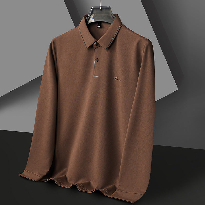 Lightweight long-sleeved polo shirt