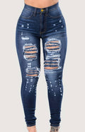 Jeans Ajustados Desgastados
