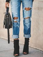 Jeans Rectos Rasgados