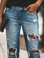 Jeans Rectos Rasgados